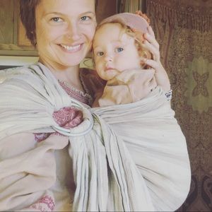Sakura Bloom Belgian Linen Baby Sling
